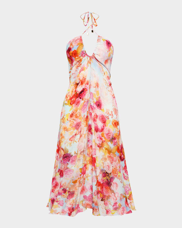 Soft Cloud Floral Cheri Bandeau Midi Dress